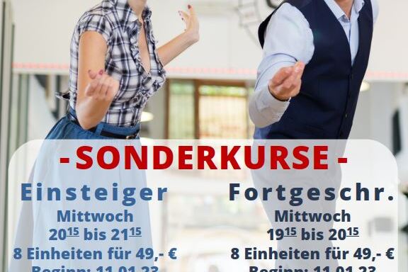 Logo des Turn- und Sportvereins 08 Lintorf e.V. mit Ank&uuml;ndigungen f&uuml;r Linedance-Kurse f&uuml;r Einsteiger und Fortgeschrittene.