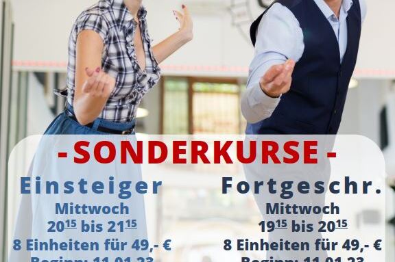 Logo des Turn- und Sportvereins 08 Lintorf e.V. mit Ank&uuml;ndigungen f&uuml;r Linedance-Kurse f&uuml;r Einsteiger und Fortgeschrittene.