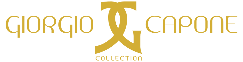 Logo der Giorgio Capone Collection in goldfarbenem Schriftzug auf schwarzem Hintergrund.