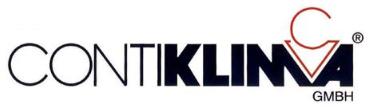 Logo der CONTIKLINA GmbH mit stilisiertem "C" und Unternehmensnamen in eleganter Schrift.