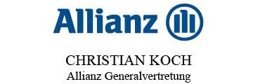 Logo der Allianz mit dem Schriftzug &bdquo;Christian Koch, Allianz Generalvertretung&ldquo;.